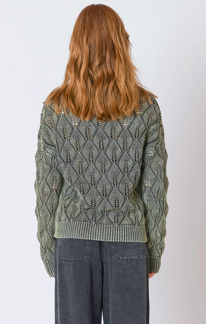 Pointelle Crewneck Sweater