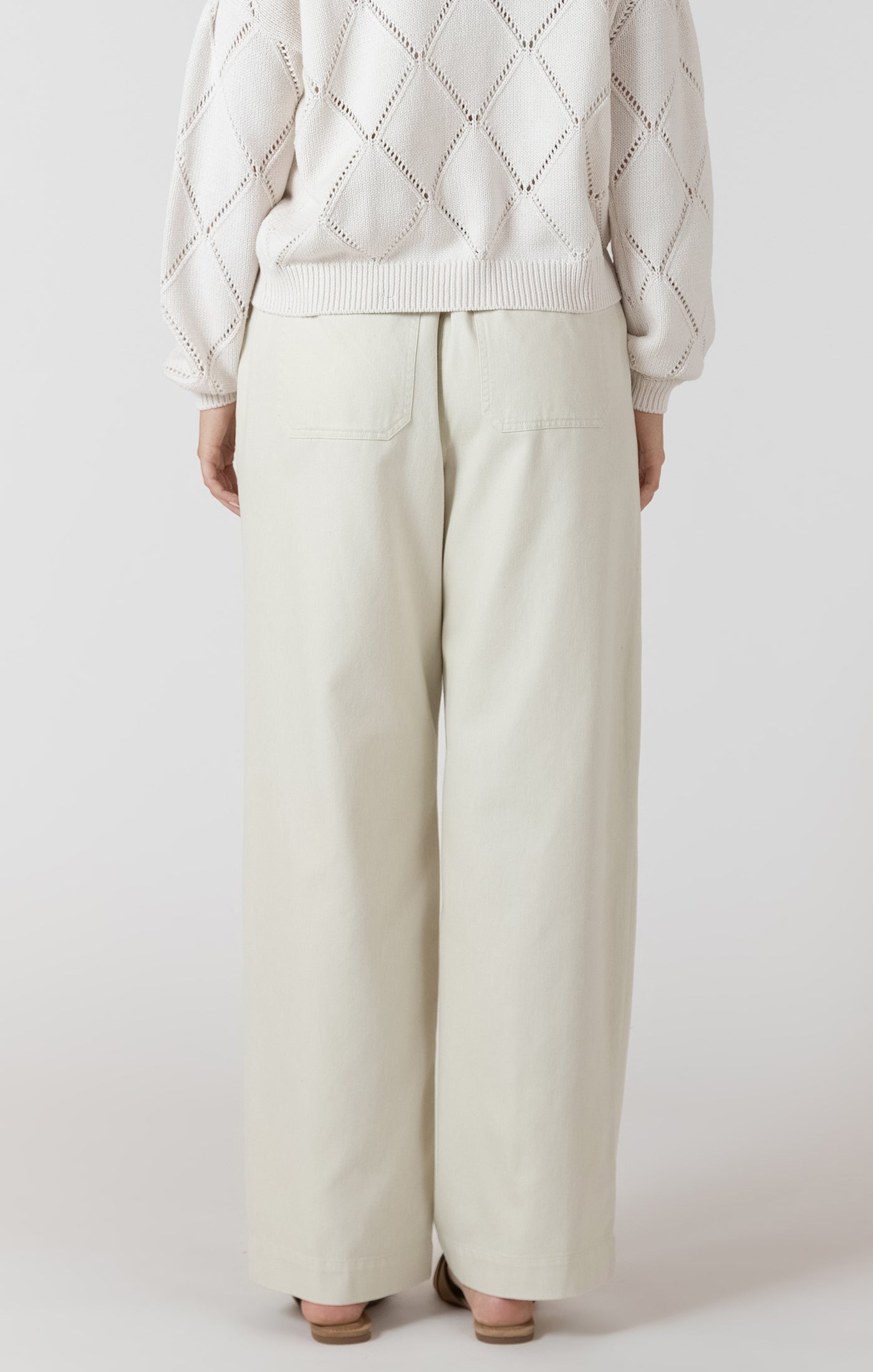 Wide Leg Denim Pant - Natural Wash