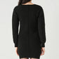 Dex Long Sleeve V-Neck Ribbed Sweater Dress