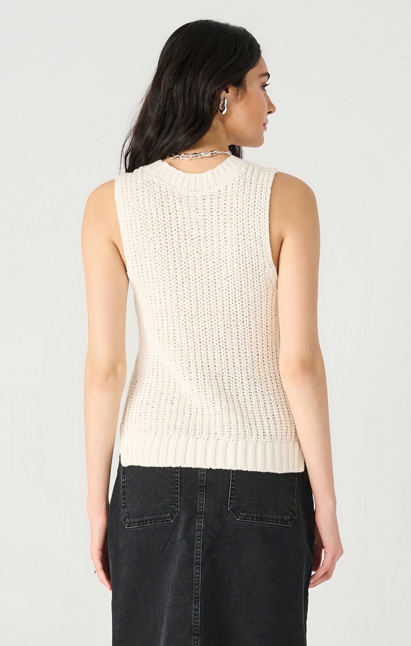 Dex Short Sleeve Crochet Sweater