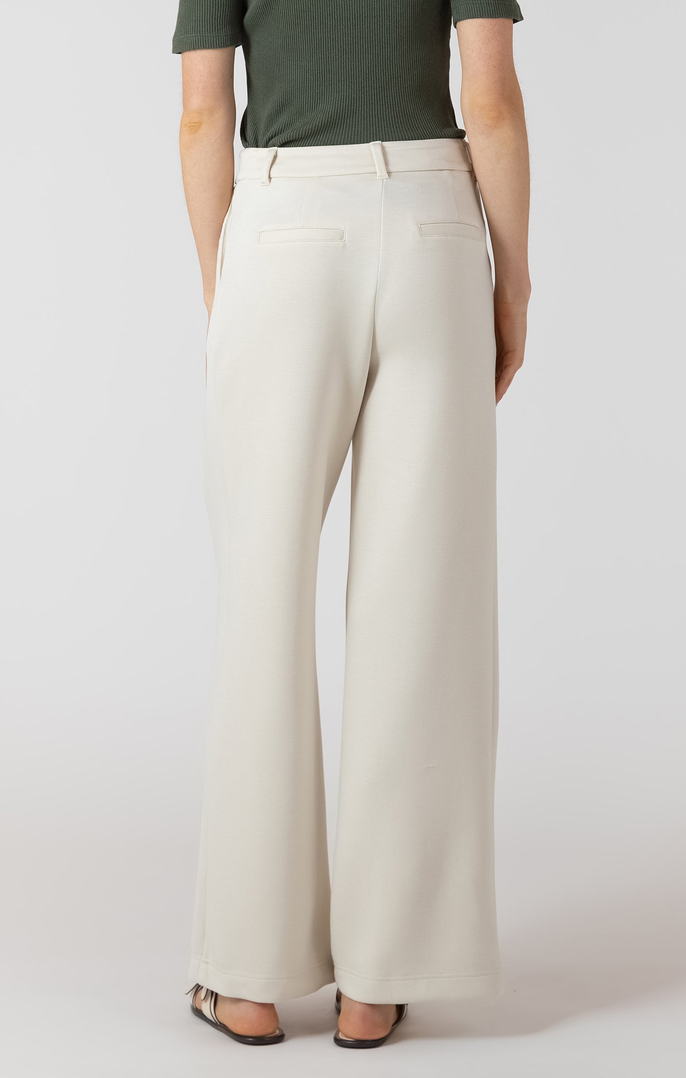 Scuba Knit Trouser - Matte Pearl