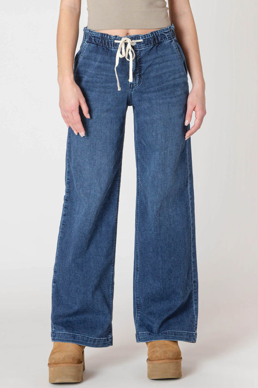 Wide Leg Knit Denim Pant