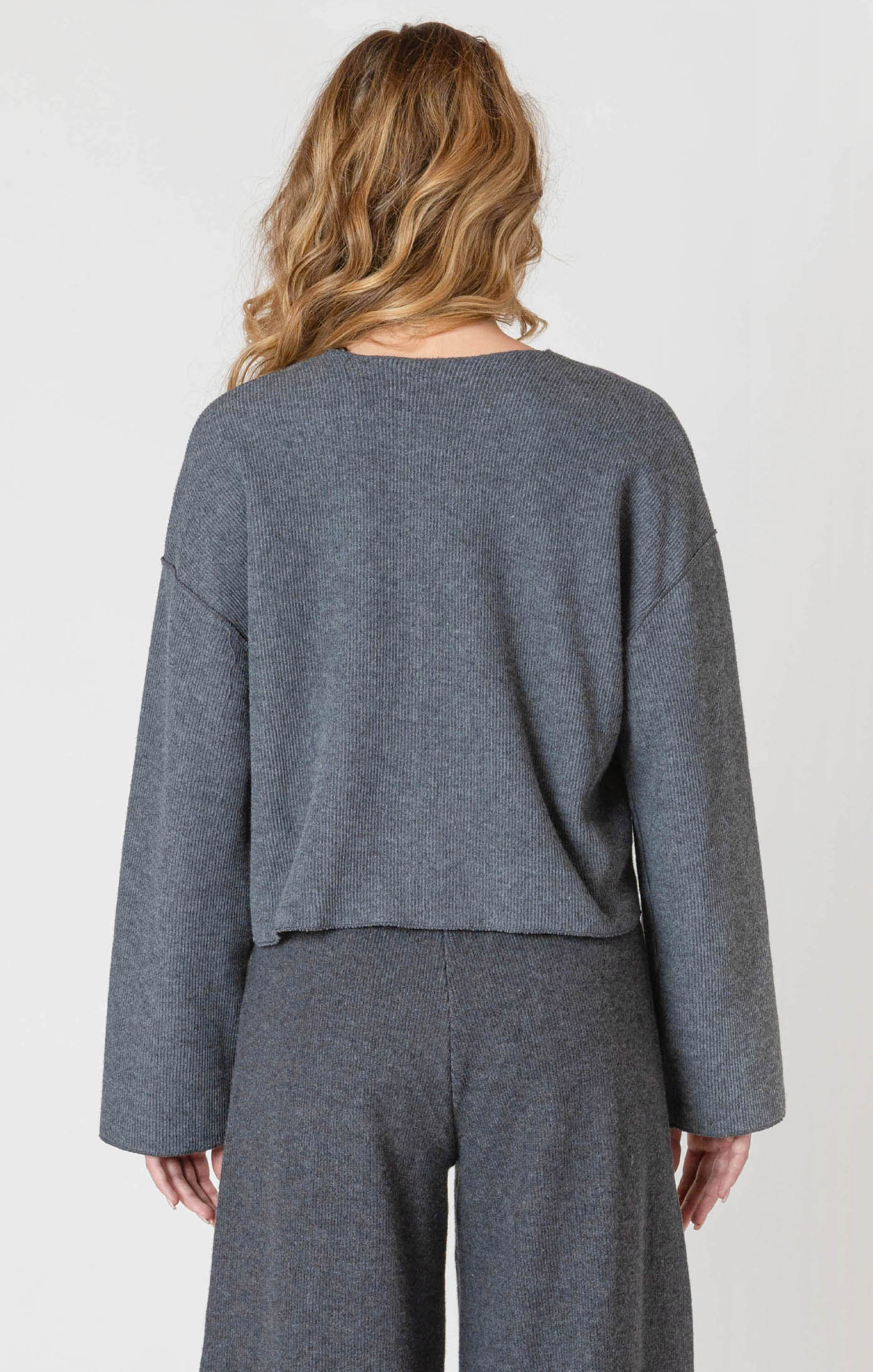 Ribbed Cardigan - Charcoal Heather