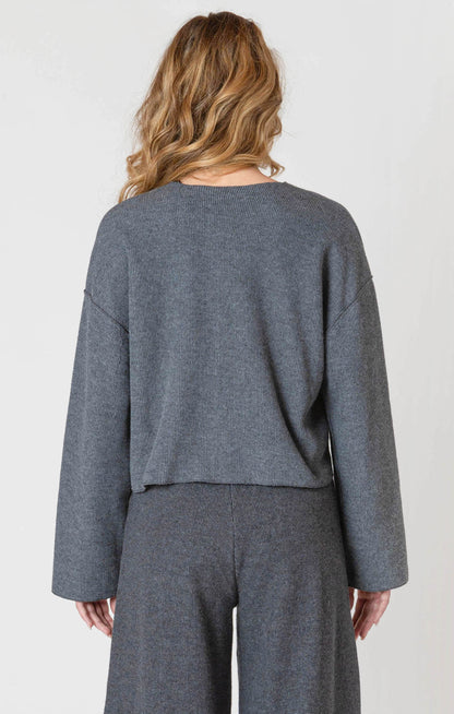 Ribbed Cardigan - Charcoal Heather