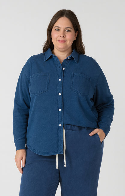 Washed Knit Button Up