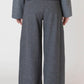 Wide Leg Ribbed Pant -Charcoal Heather