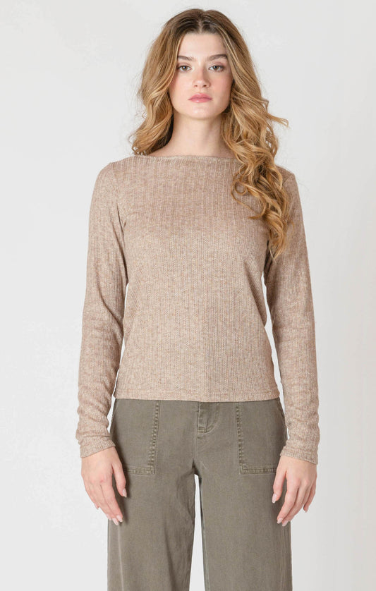 Boatneck Textured Long Sleeve