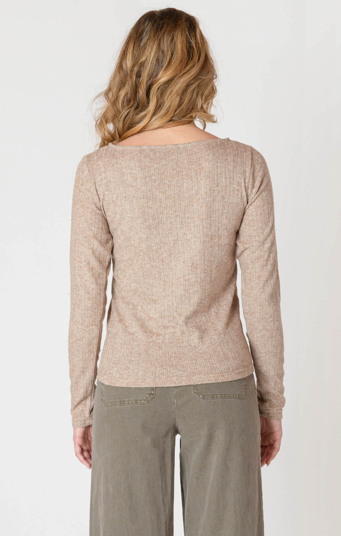Boatneck Textured Long Sleeve
