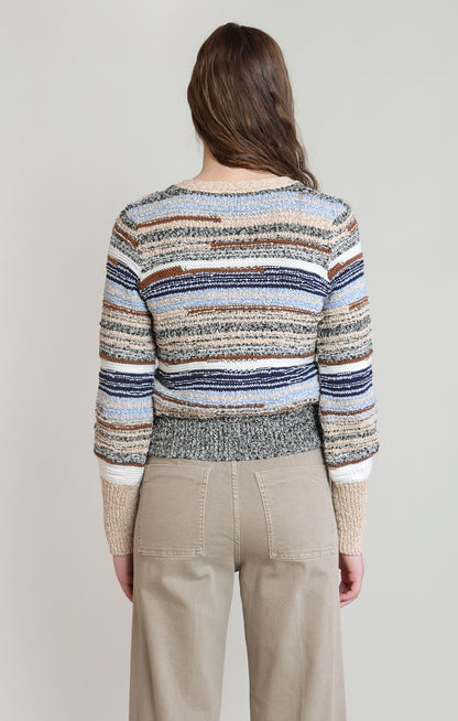 Melange Striped Cardigan