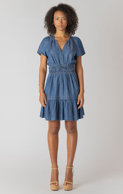 Smocked Waist Tiered Mini Dress