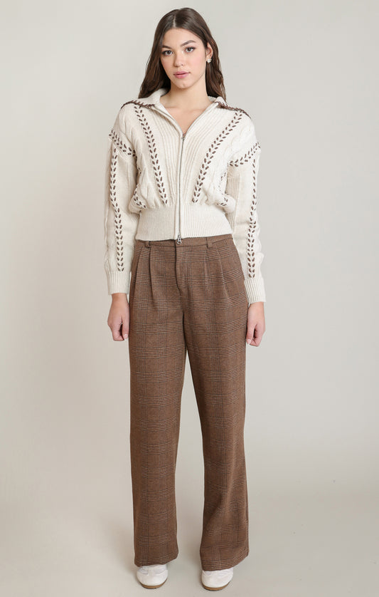 Cable Zip-Up Cardigan