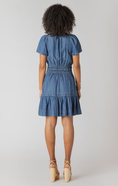 Smocked Waist Tiered Mini Dress