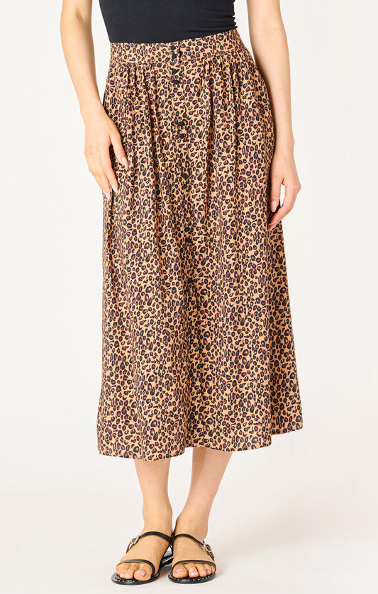 Dex Leopard Midi Skirt