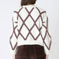 Diamond Check Sweater - Cream/Cocoa