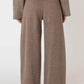 Wide Leg Ribbed Pant -Mocha Heather