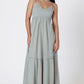 Raw Edge Tiered Maxi Dress