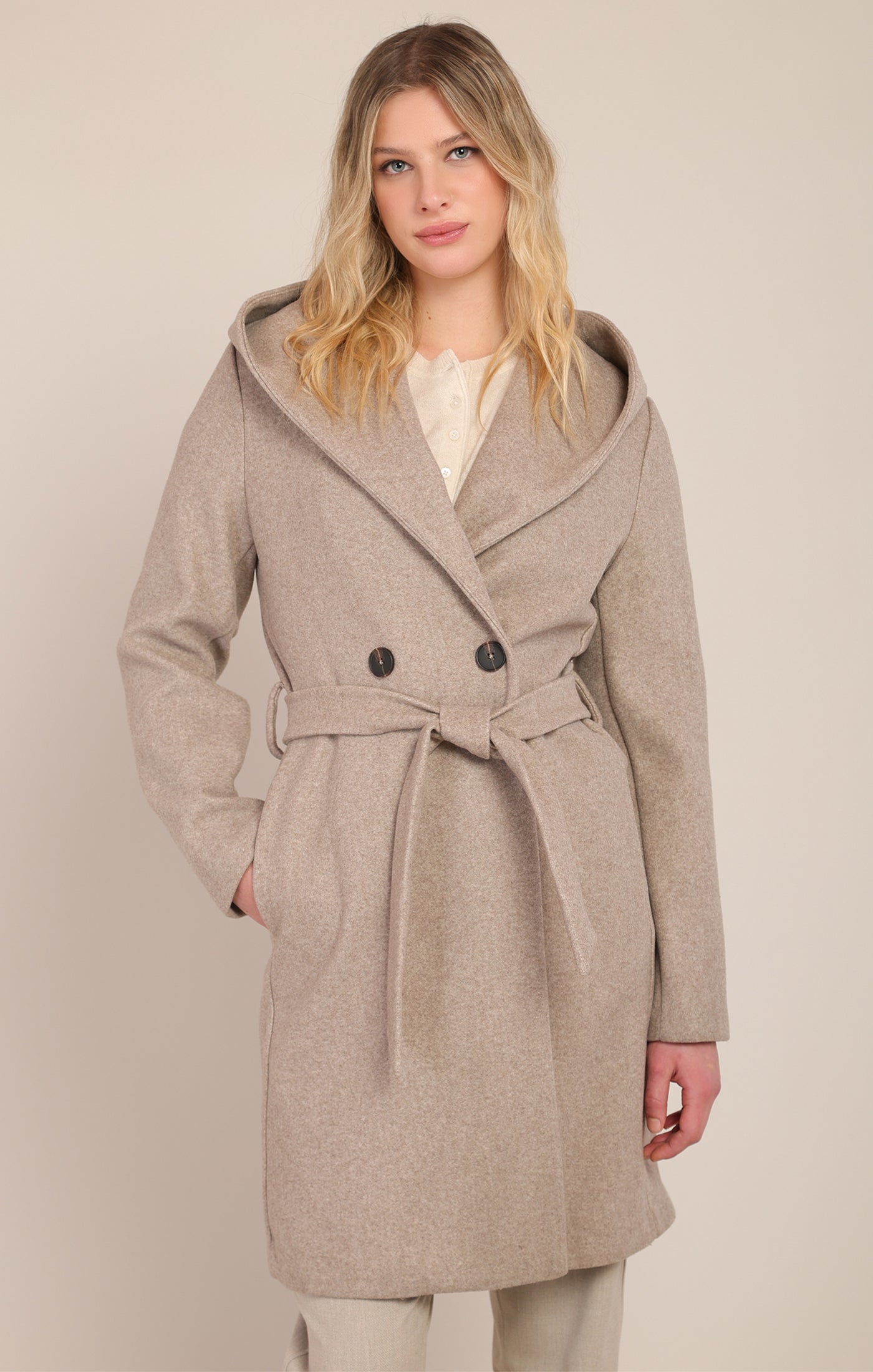 Belted Hooded Coat