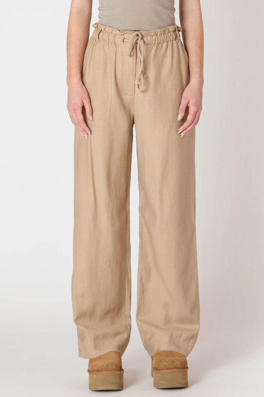 Wide Leg Flowy Pant - Safari