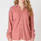 Thermal Knit Button Up - Brick