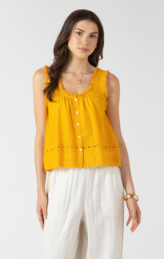 Embroidered Lace Trim Tank