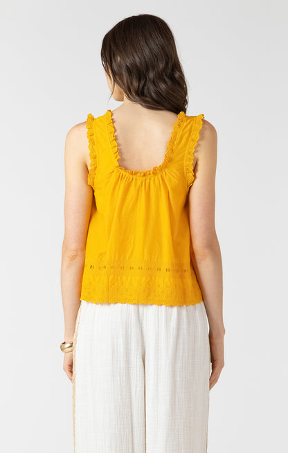 Embroidered Lace Trim Tank