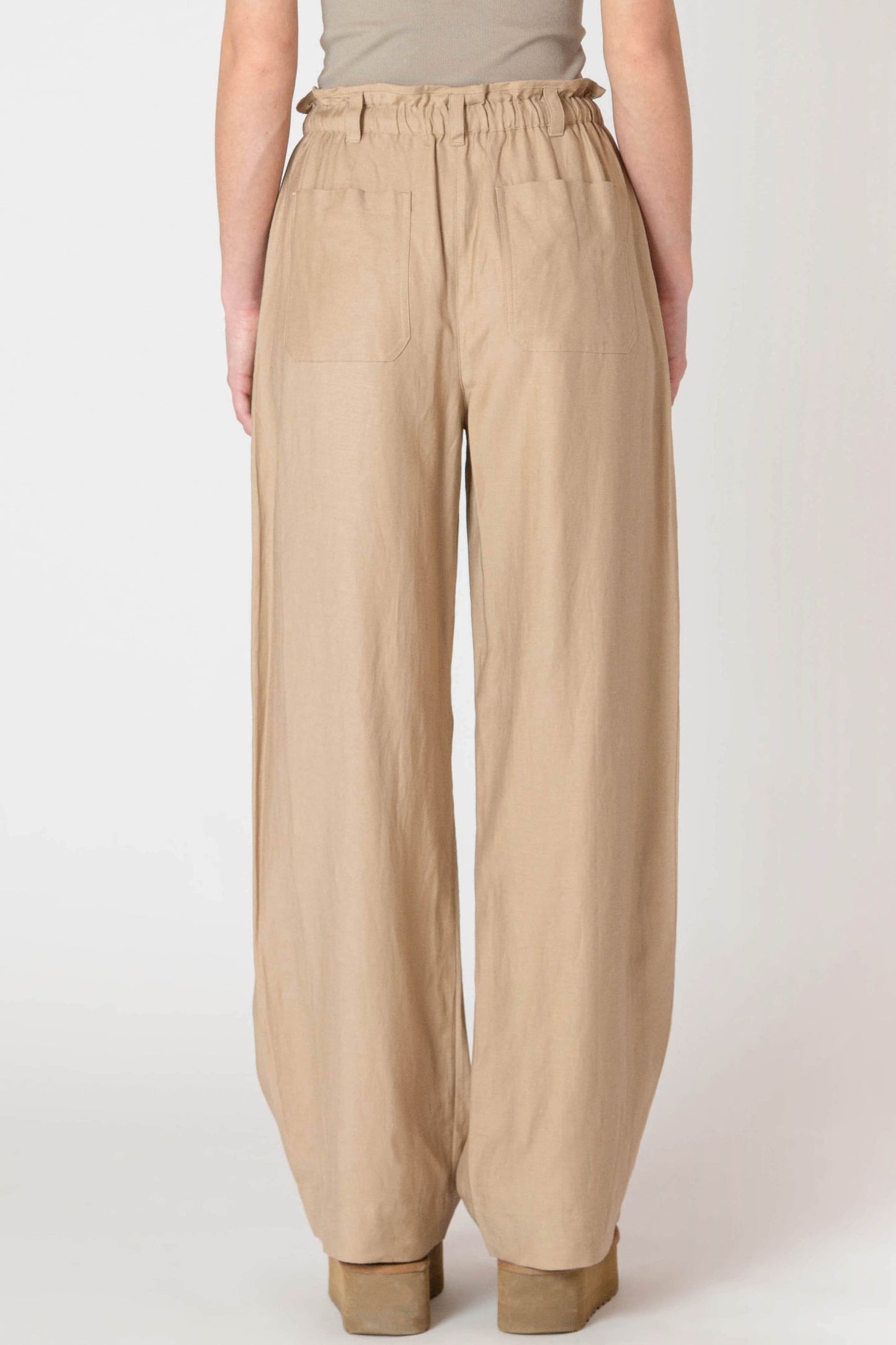 Wide Leg Flowy Pant - Safari