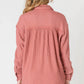 Thermal Knit Button Up - Brick