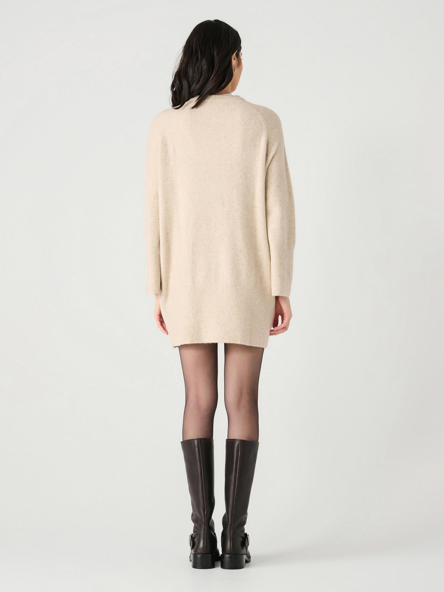 Dex Long Sleeve Crewneck Mini Sweater Dress