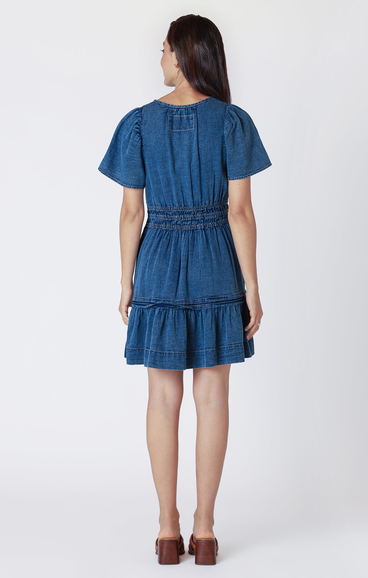 Dex Denim Effect Mini Dress