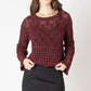 Open Stitch Wavy Hem Sweater