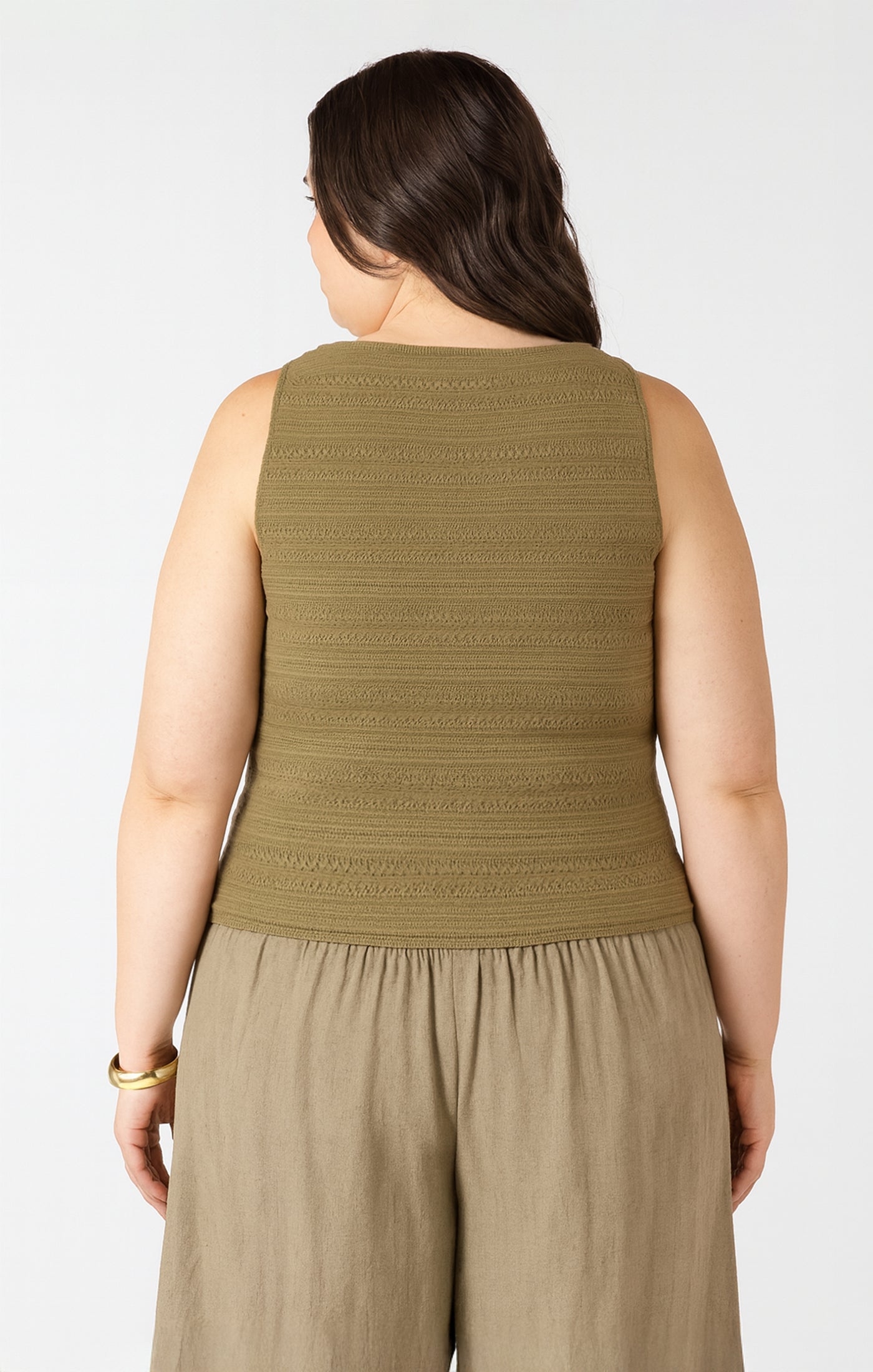 Square Neck Textured Tank - Dusty Sage