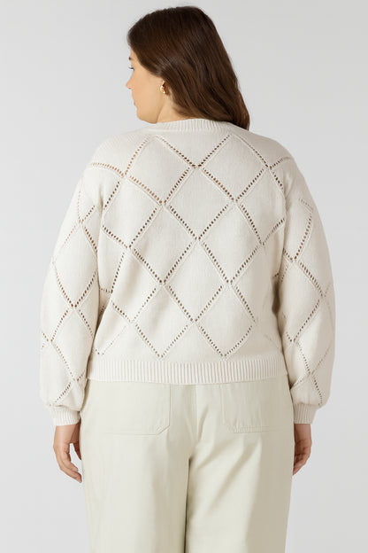 Embroidered Pointelle Cardigan