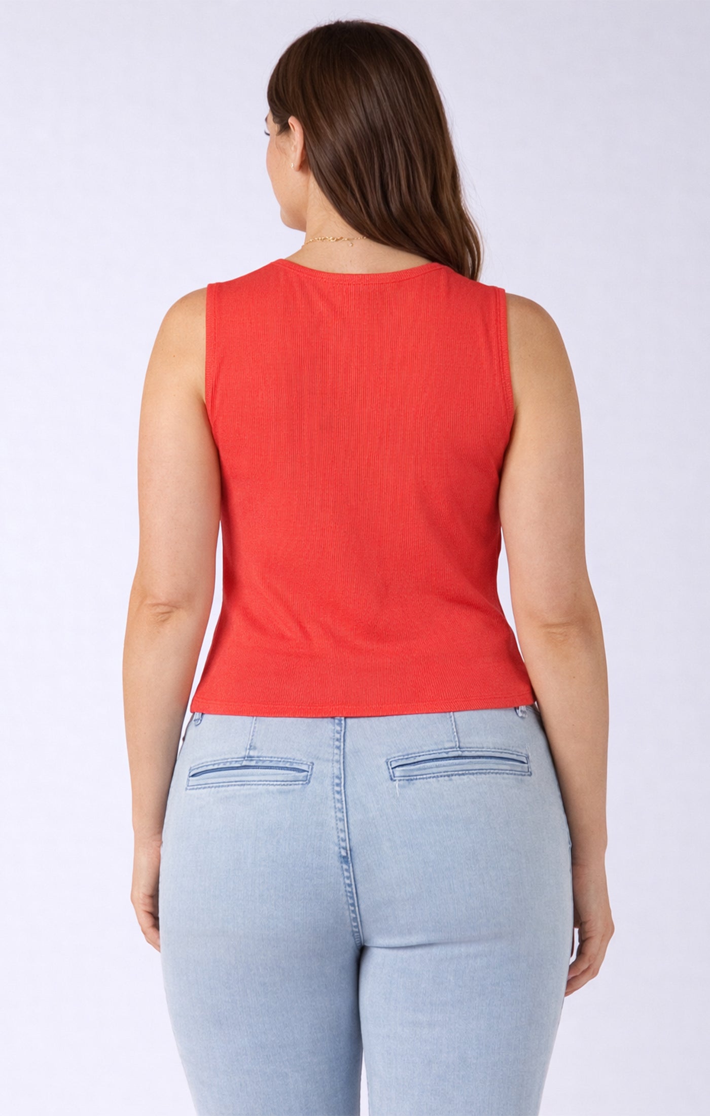 Asymmetrical Button Detail Tank