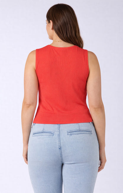 Asymmetrical Button Detail Tank
