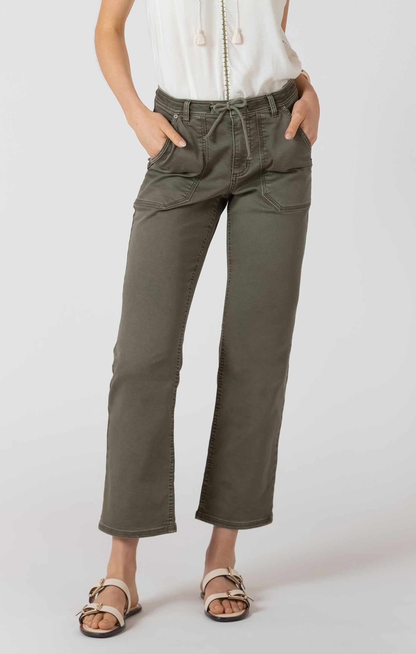 Relaxed Stretch Twill Pant - Army Green