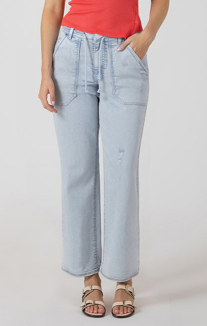 Relaxed Stretch Twill Pant - Faded Blue Wash