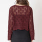 Open Stitch Wavy Hem Sweater