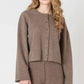 Ribbed Cardigan - Mocha Heather