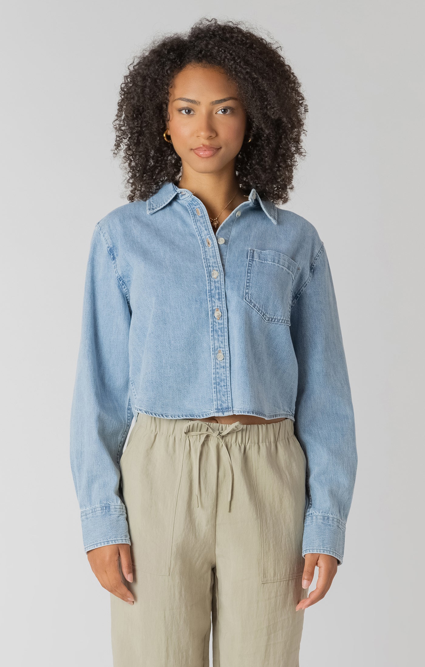 Lightweight Denim Button Up