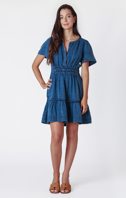 Dex Denim Effect Mini Dress