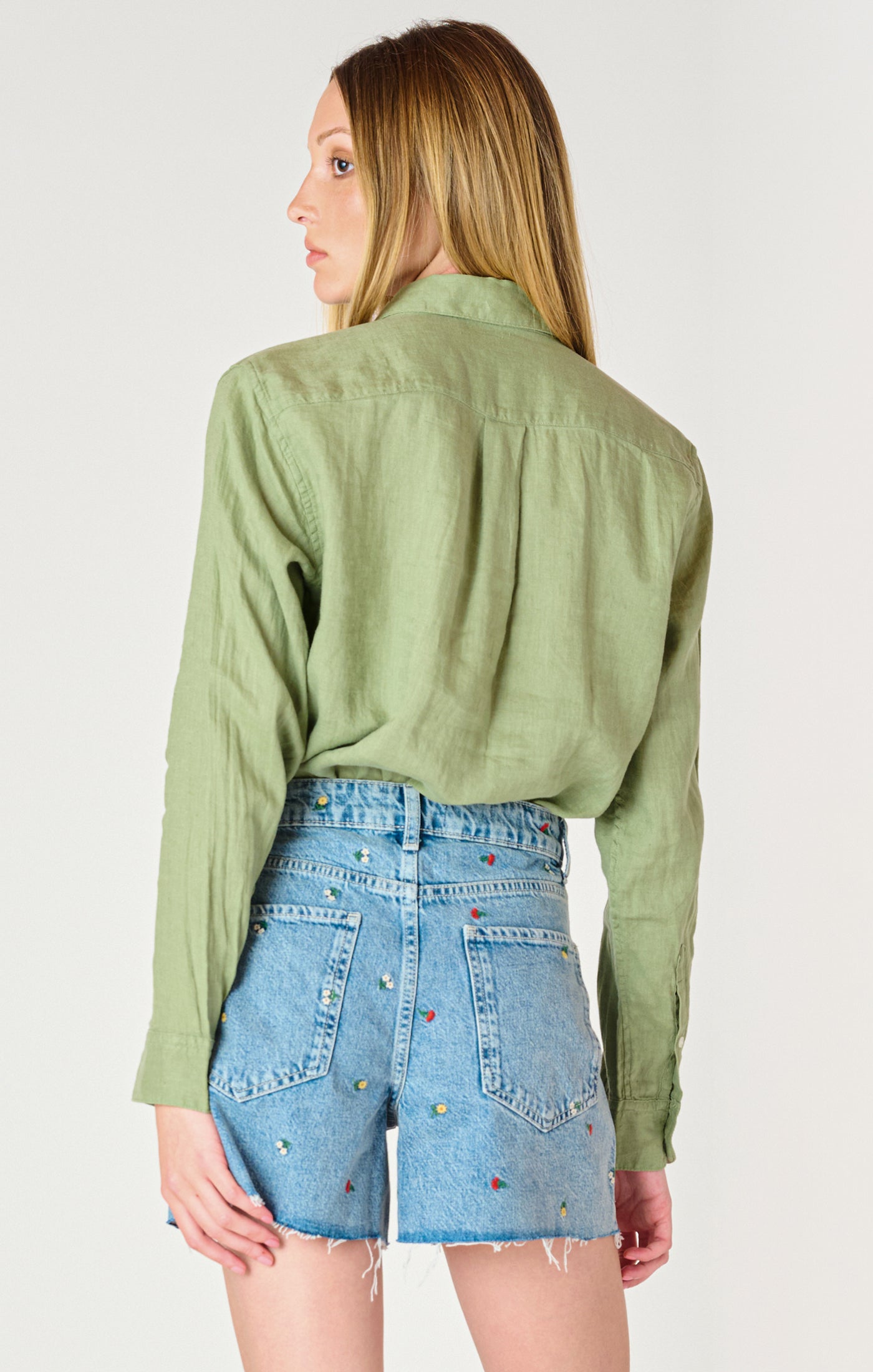 Dex Button Up Blouse - Basil