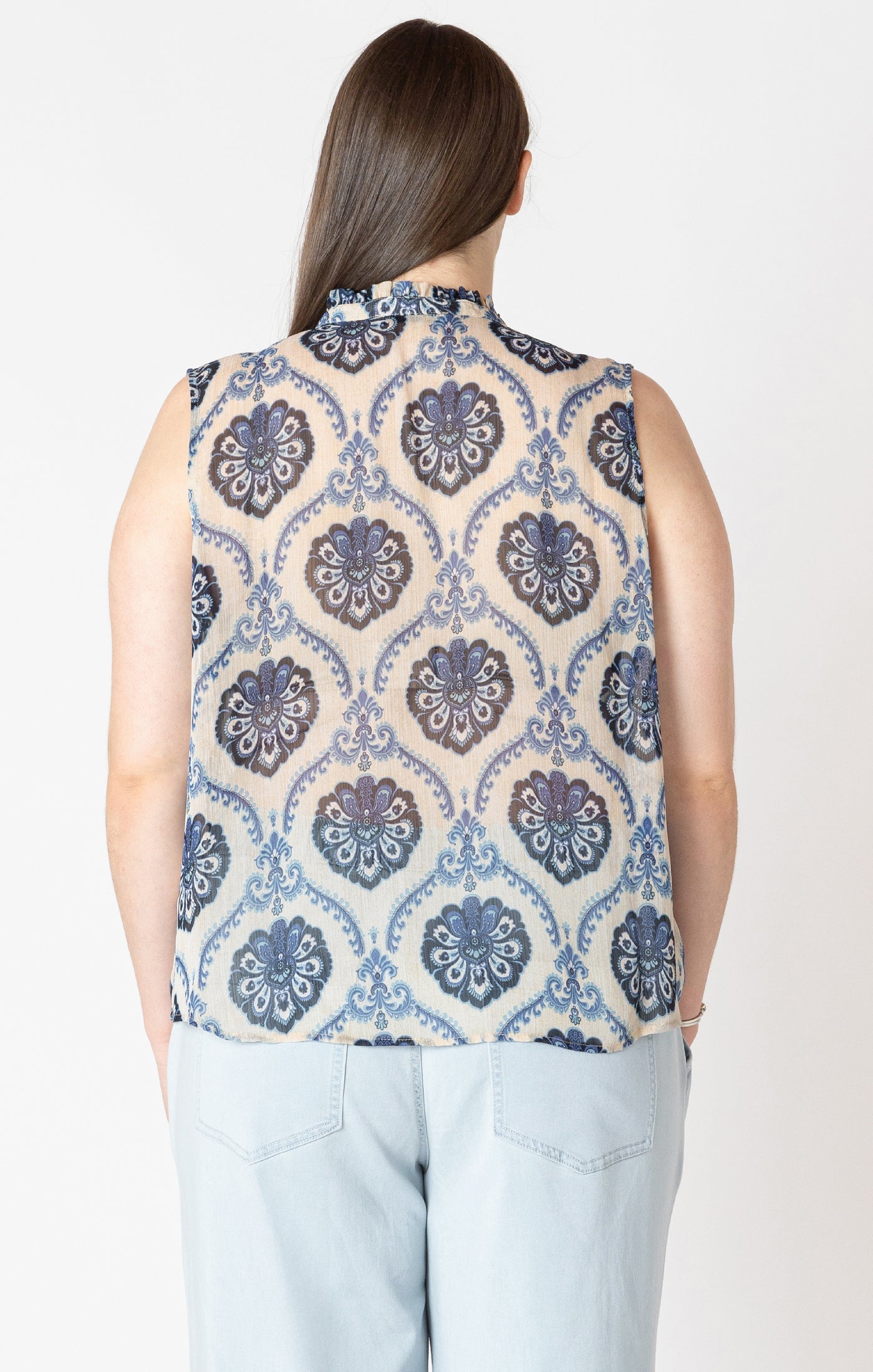 Dex Blue Medallion Blouse