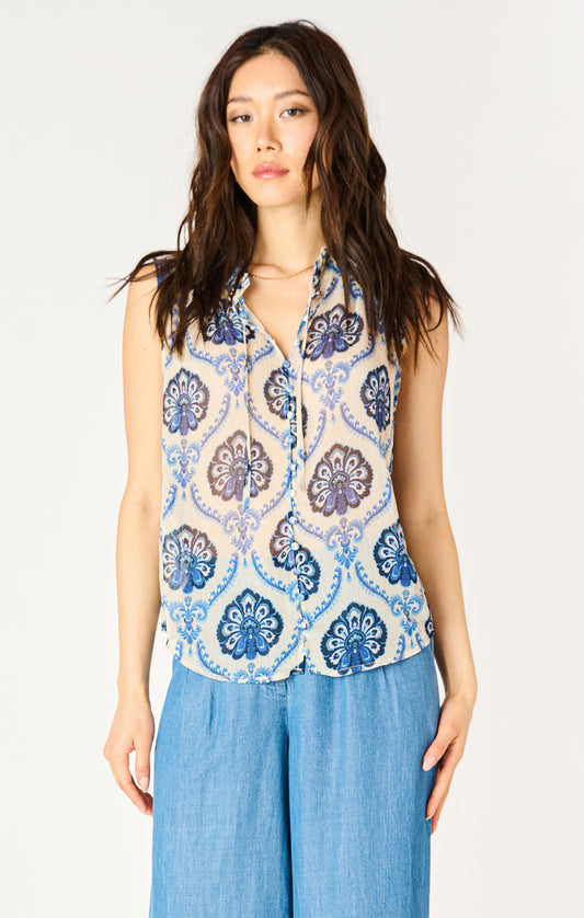 Dex Blue Medallion Blouse