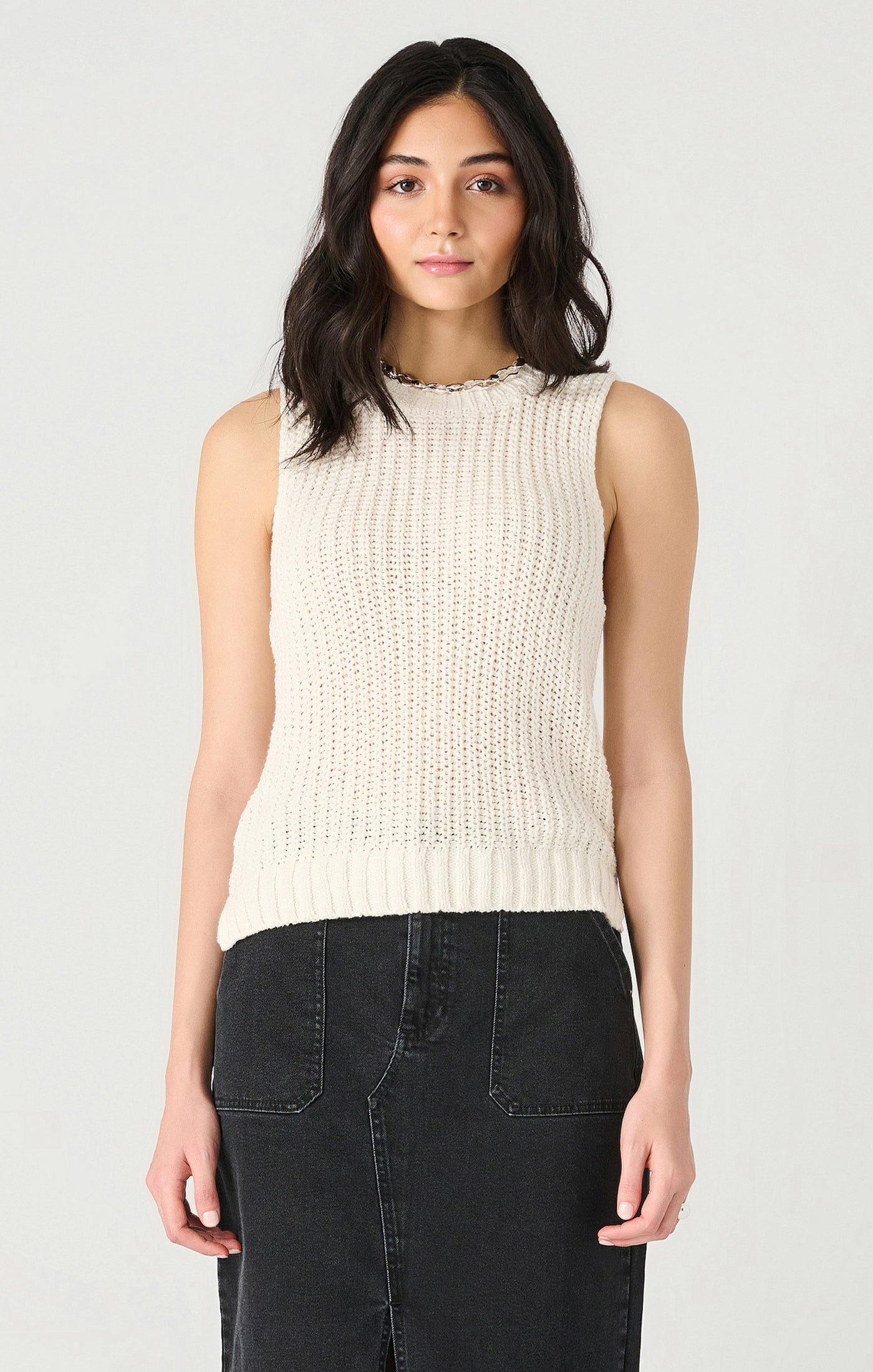 Dex Short Sleeve Crochet Sweater