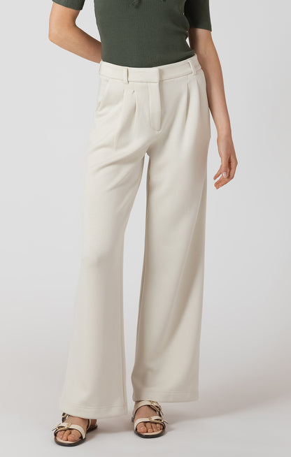 Scuba Knit Trouser - Matte Pearl