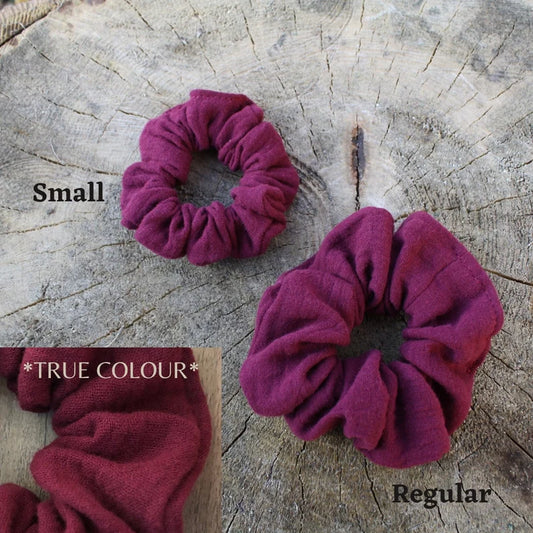 Burgundy Muslin Scrunchie